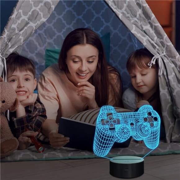 3D Gamepad Lamp Game Console Night Light 3D Illusion lamp for Kids, 16 Colors - Picture 3 of 6